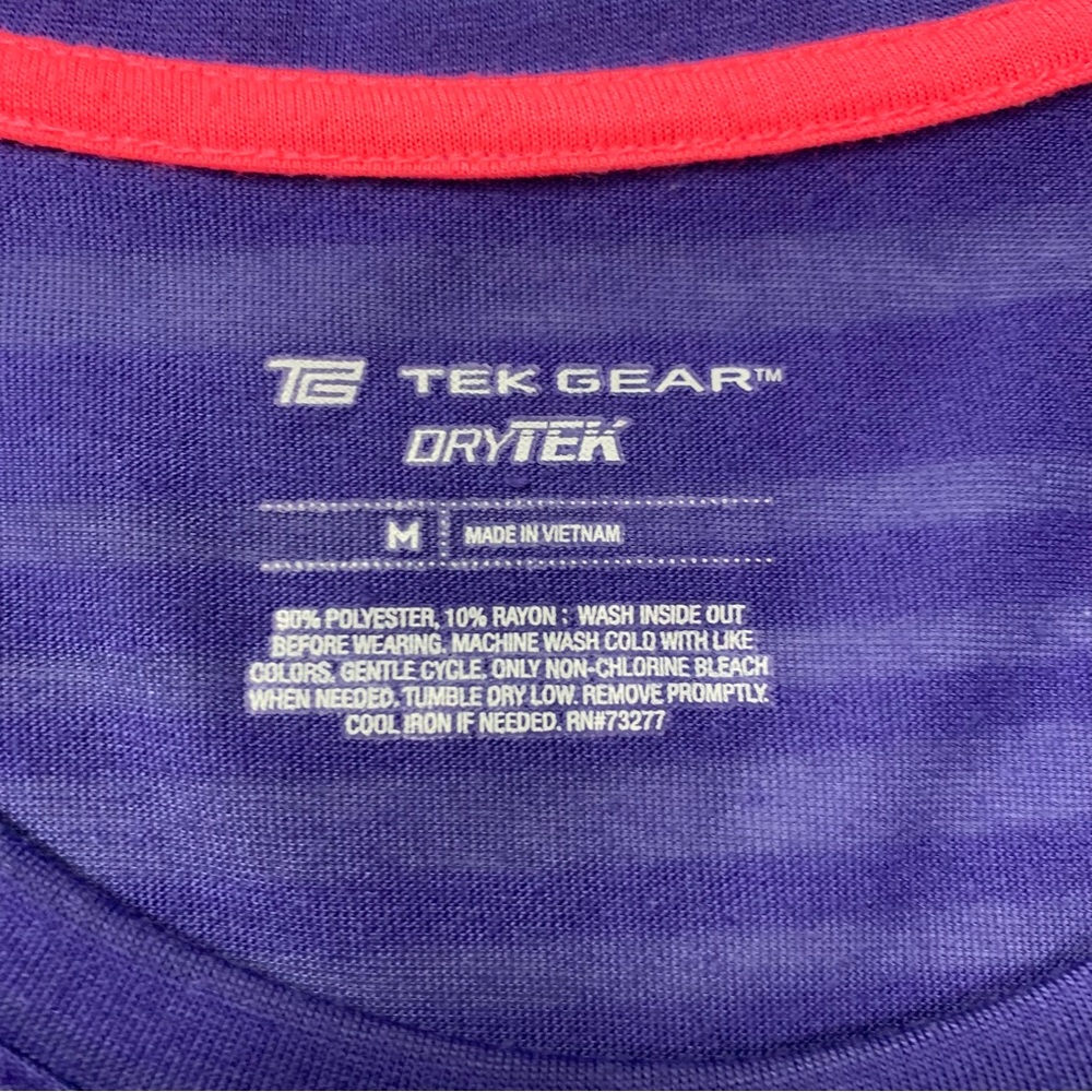 Tek Gear Purple Striped Dry Tek Short Sleeve Top Women’s Medium - Picture 3 of 11